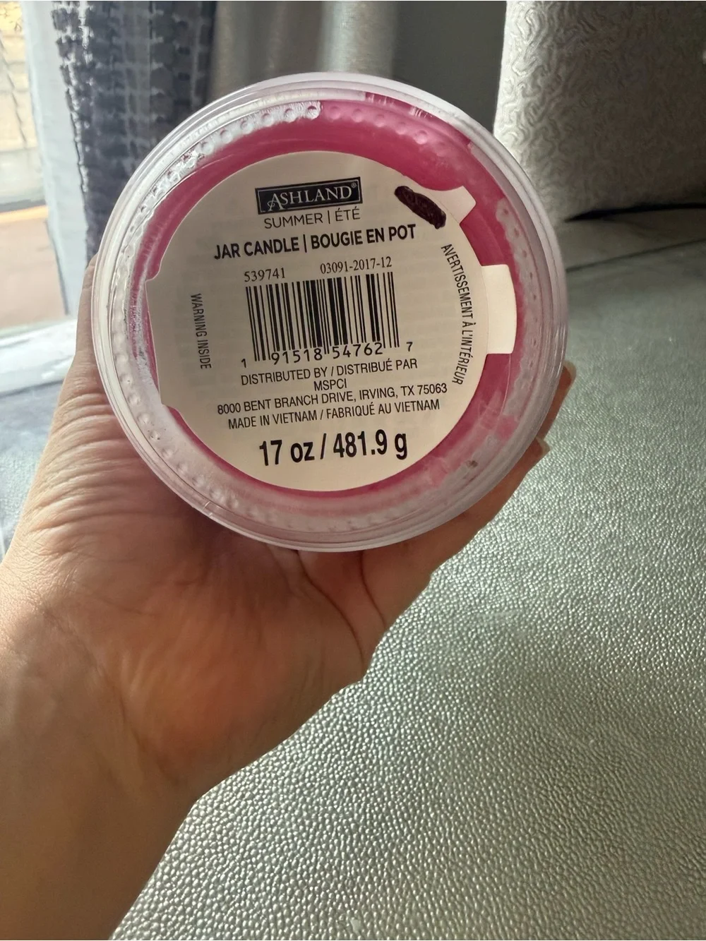 Ashland Pink Coconut Scented Jar Candle - Pink